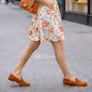 Parrotto Classic Horsebit Suede Loafers Orange Made in Italy EU 39 New With Box